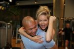 Amsterdam, 21 Mei 2013
Sita Vermeulen samen met Oswin Beingsick in de sportschool.
Foto Peter Smulders BV