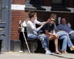 Amsterdam 5 juni 2013
Sven Kramer en zijn geblesseerde vriendin Naomi v As op terras. Naomi heeft haar kruisbanden afgescheurd.
Peter Smulders bv