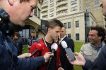 Noordwijk 5 juni 2014
Vertrek Nederlands elftal richting Brazilie vanaf Huis ter Duin. De vrouwen en de kinderen zwaaien de spelers uit. Joel Veltman met vriendin