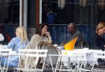 Amsterdam 22 mei 2015
Annemarie van Gaal en haar nieuwe vriend  Rhandy Macnack op terras bij George.