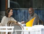 Amsterdam 22 mei 2015
Annemarie van Gaal en haar nieuwe vriend  Rhandy Macnack op terras bij George.