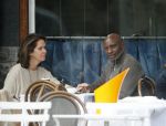 Amsterdam 22 mei 2015
Annemarie van Gaal en haar nieuwe vriend  Rhandy Macnack op terras bij George.