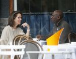 Amsterdam 22 mei 2015
Annemarie van Gaal en haar nieuwe vriend  Rhandy Macnack op terras bij George.