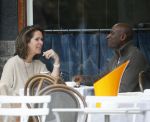 Amsterdam 22 mei 2015
Annemarie van Gaal en haar nieuwe vriend  Rhandy Macnack op terras bij George.