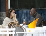 Amsterdam 22 mei 2015
Annemarie van Gaal en haar nieuwe vriend  Rhandy Macnack op terras bij George.