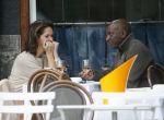 Amsterdam 22 mei 2015
Annemarie van Gaal en haar nieuwe vriend  Rhandy Macnack op terras bij George.