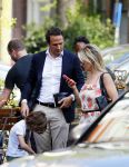 Amsterdam 11 mei 2015
Chantal janzen met haar man Marco en zoontje James op de cornelis schuytstraat.