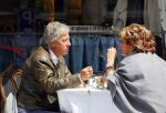 Amsterdam 20 mei 2015
Christine Kroonenberg met een kennis op terras bij George.
