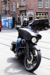Amsterdam 27 mei 2015  
Dennis Rugenbregt op zijn Buddha to Buddha Harley Davidson motor