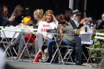 Amsterdam 21 mei 2015
Estelle Cruijff met een vriendin op terras.