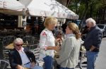 Amsterdam 26 mei 2015  
Joke Bruijs met haar vriend Frits Landesbergen en ex Boris Bayer en Gerard Cox