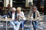 Amsterdam 26 mei 2015  
Joke Bruijs met haar vriend Frits Landesbergen en ex Boris Bayer en Gerard Cox