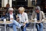 Amsterdam 26 mei 2015  
Joke Bruijs met haar vriend Frits Landesbergen en ex Boris Bayer en Gerard Cox