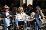 Amsterdam 26 mei 2015  
Joke Bruijs met haar vriend Frits Landesbergen en ex Boris Bayer en Gerard Cox