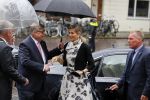 Utrecht 18 mei 2015
Koningin Maxima arriveert in haar audi A8 bij de prins Claus Leerstoel in Utrecht.