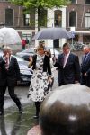 Utrecht 18 mei 2015
Koningin Maxima arriveert in haar audi A8 bij de prins Claus Leerstoel in Utrecht.