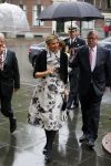 Utrecht 18 mei 2015
Koningin Maxima arriveert in haar audi A8 bij de prins Claus Leerstoel in Utrecht.