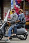 Amsterdam 22 mei 2015  
Leco v Zadelhoff en Christine Kroonenberg op vespa scooter