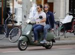 Amsterdam 7 juni 2015 
Marvin Breukhoven met vriend op vespa scooter