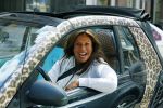 Amsterdam 7 mei 2015 
Patty Brard in haar smart de Patmobile