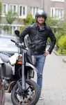 Amsterdam 27 mei 2015  
Rick Brandsteder op zijn motor in amsterdam