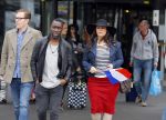 Schiphol 20 mei 2015
Trijntje Oosterhuis arriveert op schiphol na songfestival. Haar vriend Alvin Lewis alsmede haar stylist Ruud van der Peijl zijn ook aanwezig.