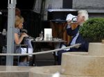 Amsterdam 4 juni 2016 
Gerard Cox en Annemarie Oster op terras bij hotel Americain.
