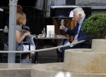 Amsterdam 4 juni 2016 
Gerard Cox en Annemarie Oster op terras bij hotel Americain.