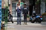 Amsterdam 28 mei 2016 
Hans Teeuwen met zijn dochter Nika Teeuwen en vriendin Eva Teeuwen in Amsterdam Zuid.