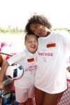 Amsterdam 21 mei 2016
Voetballen voor down in Amsterdam met div Bn ers.
Raffaela Paton met dochter