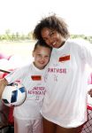 Amsterdam 21 mei 2016
Voetballen voor down in Amsterdam met div Bn ers.
Raffaela Paton met dochter