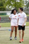 Amsterdam 21 mei 2016
Voetballen voor down in Amsterdam met div Bn ers.
Raffaela Paton met dochter