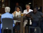 Amsterdam 4 juni 2016 
Ursul de Geer met vriendin op terras bij hotel Americain.