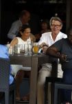 Amsterdam 4 juni 2016 
Ursul de Geer met vriendin op terras bij hotel Americain.
