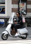 Amsterdam 3 juni 2017  
Oud Idols deelnemers Aaron op vespa scooter.