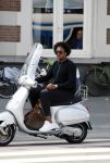 Amsterdam 3 juni 2017  
Oud Idols deelnemers Aaron op vespa scooter.