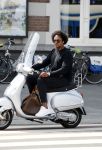 Amsterdam 3 juni 2017  
Oud Idols deelnemers Aaron op vespa scooter.