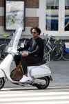Amsterdam 3 juni 2017  
Oud Idols deelnemers Aaron op vespa scooter.