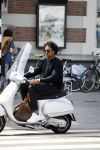 Amsterdam 3 juni 2017  
Oud Idols deelnemers Aaron op vespa scooter.