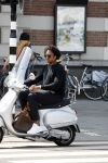Amsterdam 3 juni 2017  
Oud Idols deelnemers Aaron op vespa scooter.