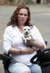 Breda 11 mei 2017
Andrea van der Kaap de weduwe van Sugar Lee Hooper op haar scootmobiel