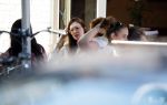 Amsterdam 15 juni 2017 
Carice v Houten en Eva v d Gucht op terras