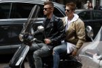 Amsterdam 20 mei 2017 
Ajax speler Daley Sinkgraven met .. op zijn vespa scooter
