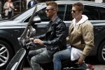 Amsterdam 20 mei 2017 
Ajax speler Daley Sinkgraven met .. op zijn vespa scooter