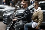 Amsterdam 20 mei 2017 
Ajax speler Daley Sinkgraven met .. op zijn vespa scooter