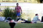 Amsterdam Amsterdamse Bos 17 juni 2017
Vincent Croiset met zijn zoons , zijn vriendin Tina de Bruin en hun baby Teddy , Annemarie Jung en Eva v d Gught met man en dochter