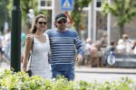Laren 4 juni 2017
Ferri Somogyi met zijn nieuwe vriendin  NoÃ«lle van Stek  in het centrum van Laren.