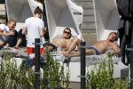 Amsterdam 26 mei 2017
De toppers Gerard Joling en Jeroen v d Boom met zijn vrouw Dani en Wino Omtzigt in hetb zonnetje bij het Amstel Hotel