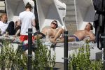 Amsterdam 26 mei 2017
De toppers Gerard Joling en Jeroen v d Boom met zijn vrouw Dani en Wino Omtzigt in hetb zonnetje bij het Amstel Hotel