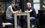 Amsterdam 2 juni 2017
John Lukken met vriend op terras